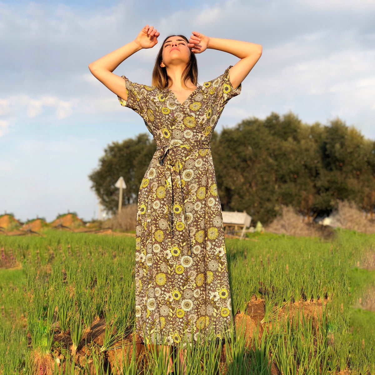 שמלת קימונו קייצית ארוכה